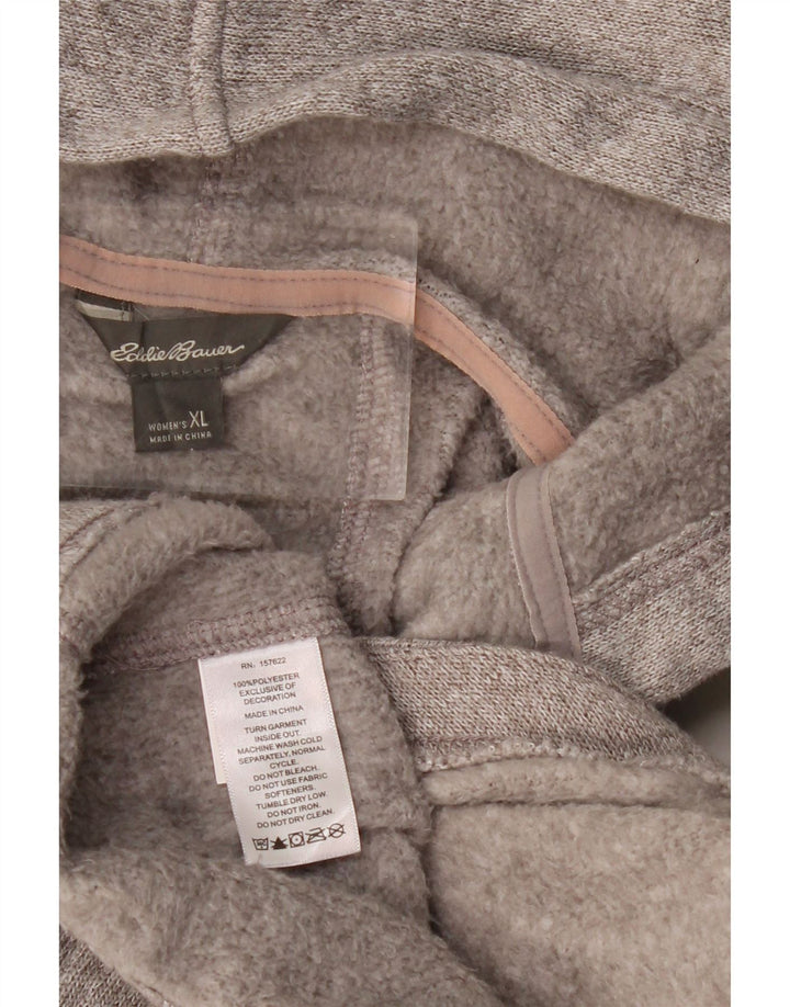 Женский свитер с капюшоном на молнии Eddie Bauer UK 18 XL, серый полиэстер