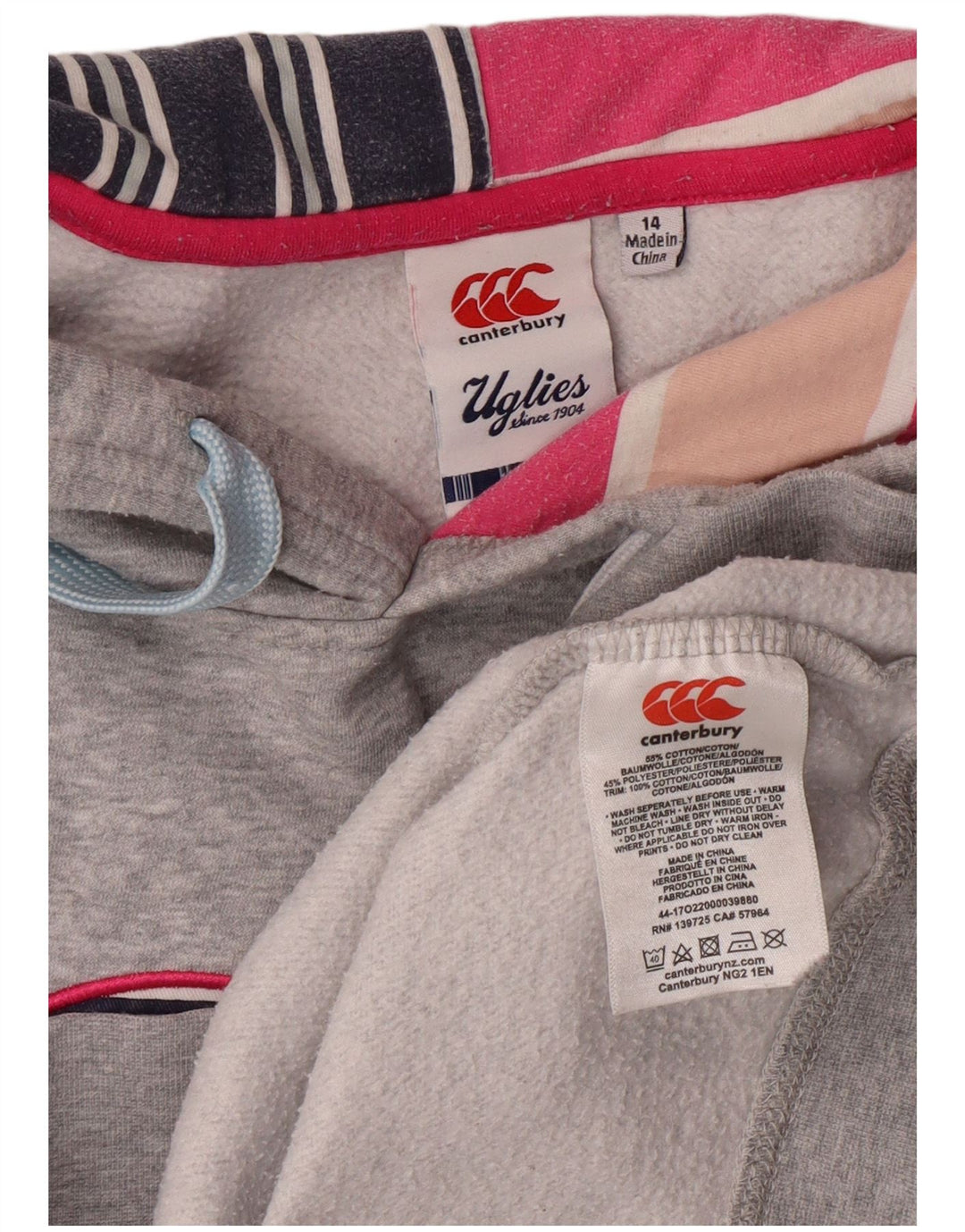 Женский джемпер с капюшоном CANTERBURY UK 14, большой серый, хлопок