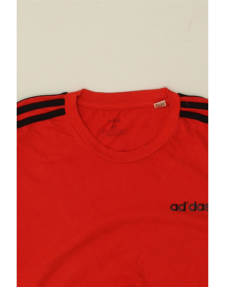 ADIDAS Womens T-Shirt Top UK 14 Medium Red Cotton Vintage Adidas and Second-Hand Adidas from Messina Hembry 