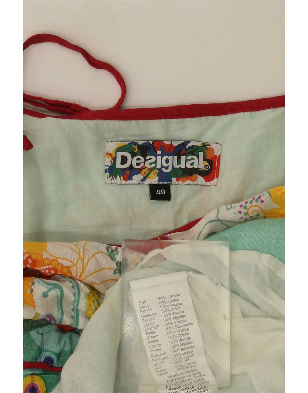Женский сарафан Desigual с графическим рисунком EU 40, вискоза среднего синего цвета с цветочным принтом