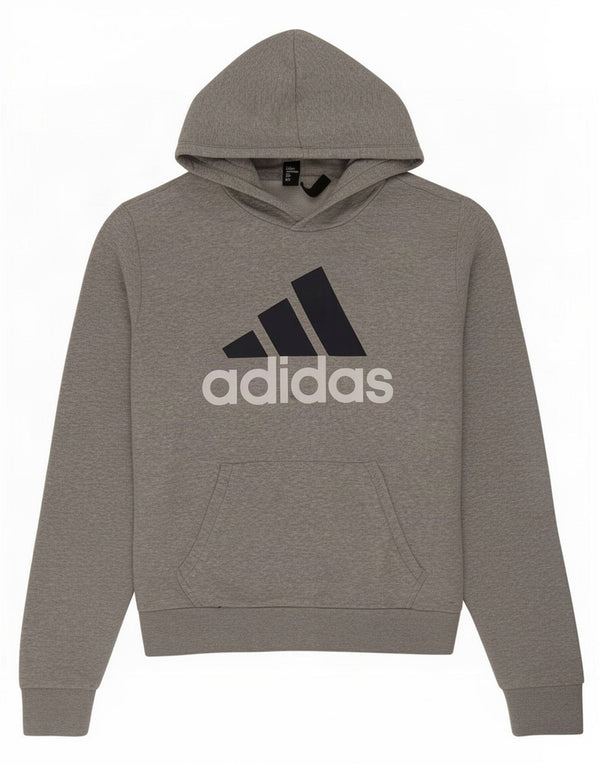 Мужской джемпер с капюшоном Adidas с графическим рисунком, средний серый, хлопок