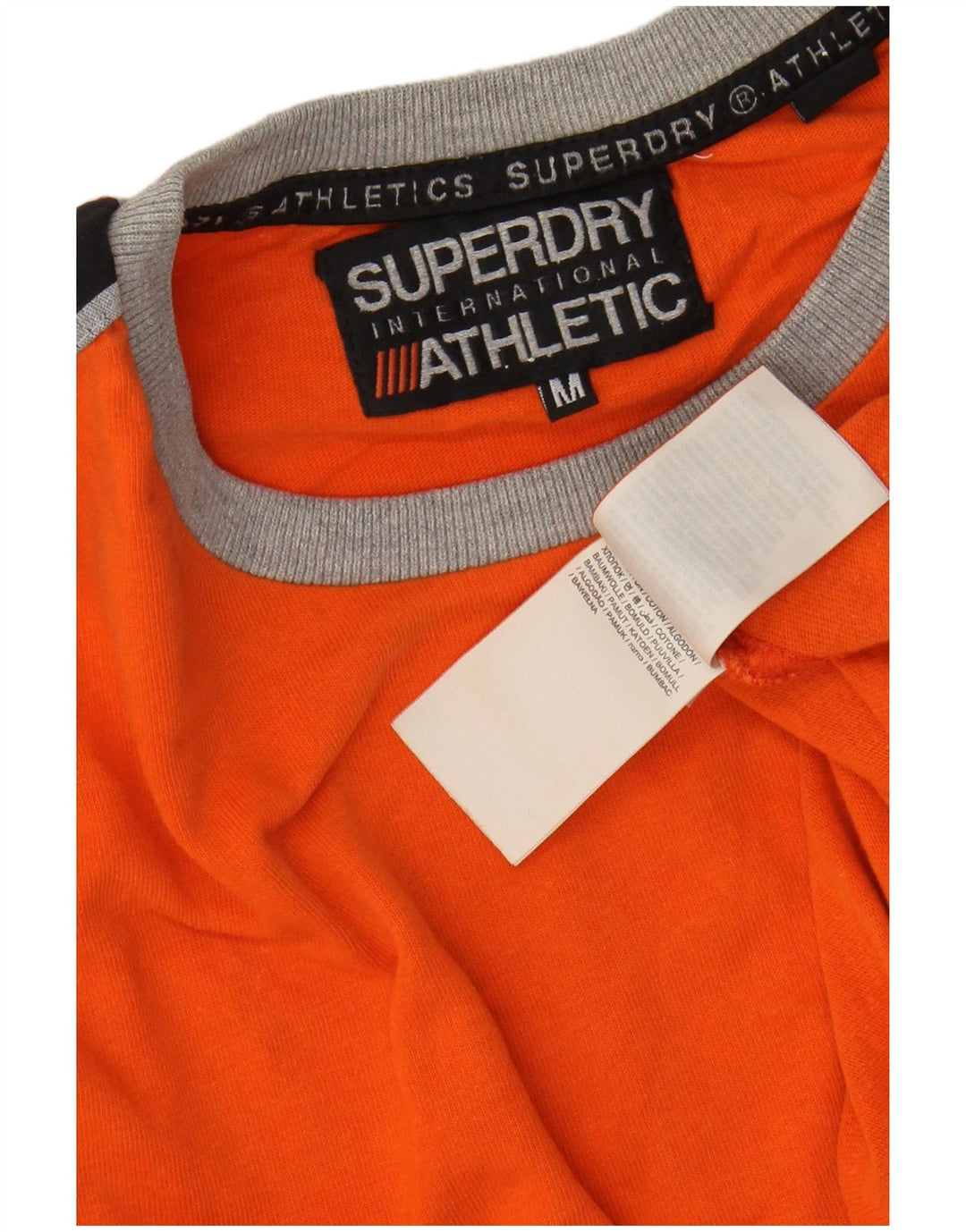 SUPERDRY Мужская футболка с рисунком, верх, средний оранжевый, хлопок с цветными блоками