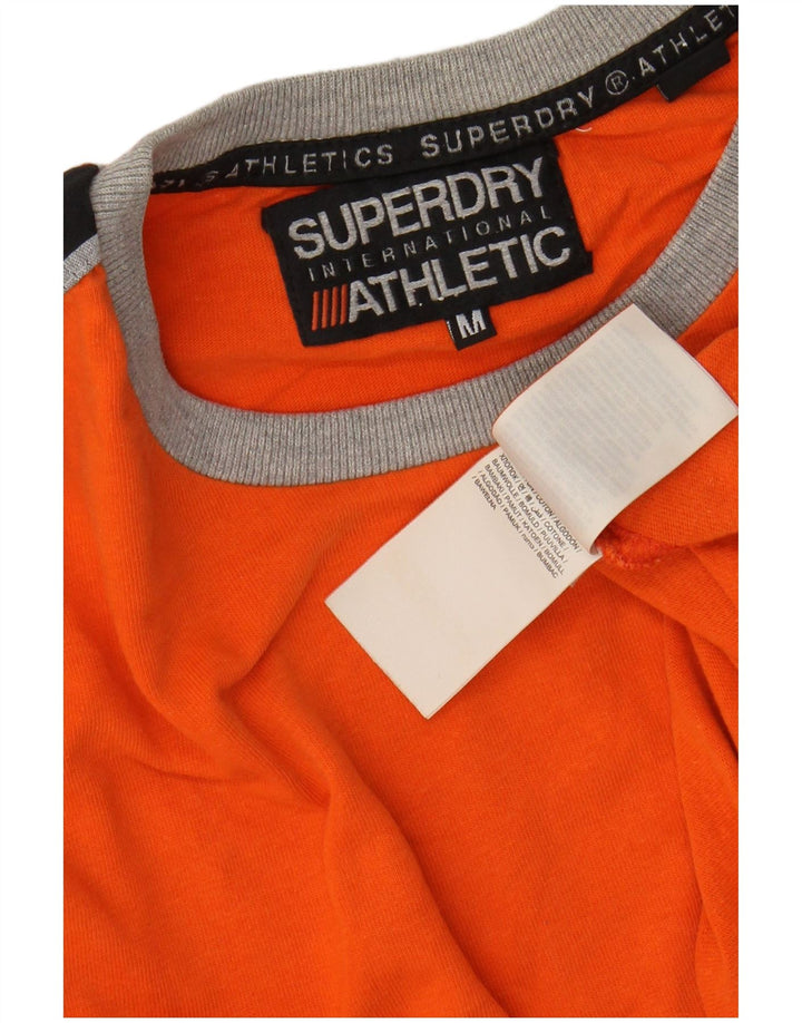 SUPERDRY Мужская футболка с рисунком, верх, средний оранжевый, хлопок с цветными блоками