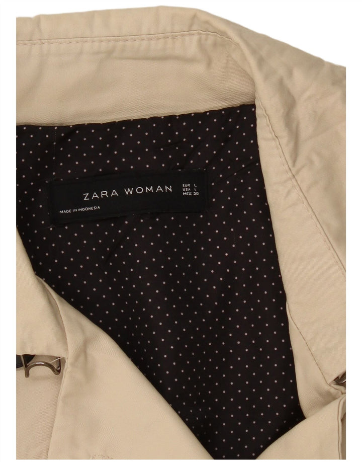 Женский тренч Zara UK 14, большой бежевый