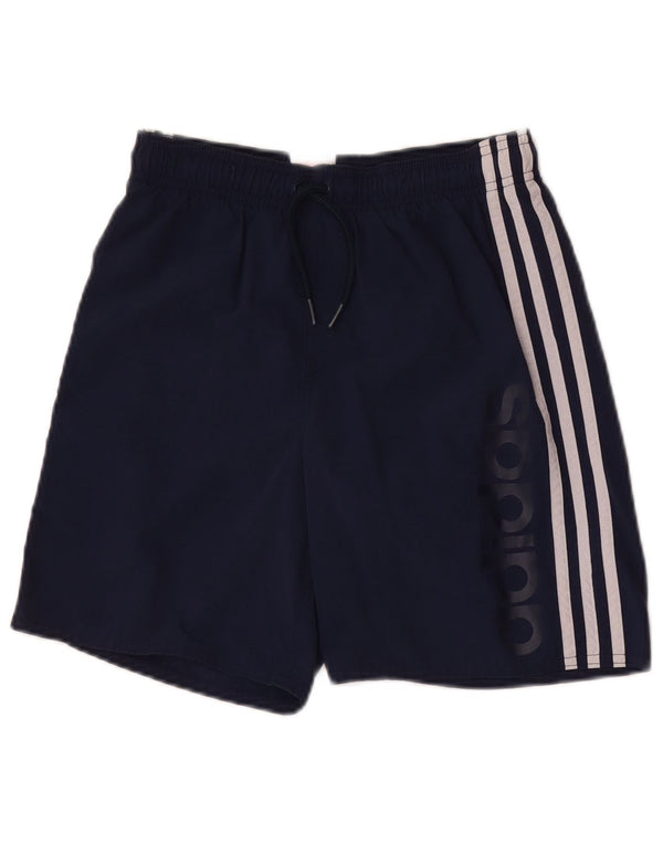 Спортивные шорты Adidas для мальчиков с графикой 11–12 лет, темно-синие, нейлоновые