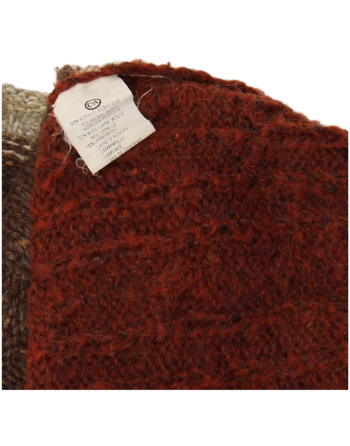 ВИНТАЖНЫЙ женский кардиган-свитер UK 16, большой разноцветный цветной блок