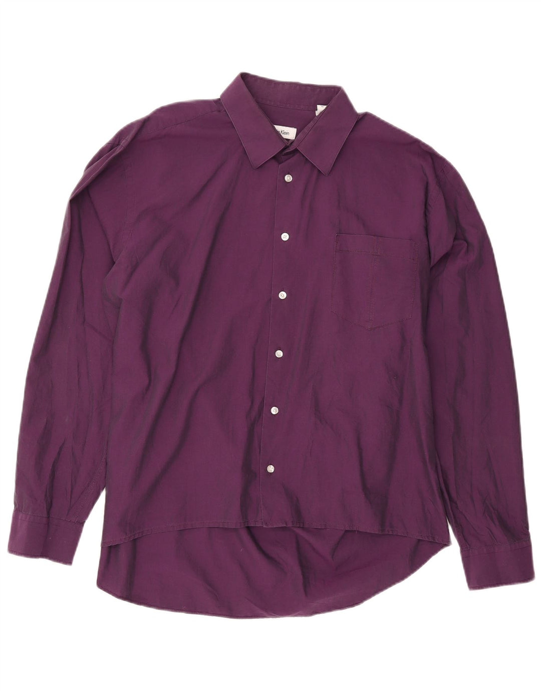 Мужская рубашка приталенного кроя CALVIN KLEIN, размер 44 XL, фиолетовый хлопок