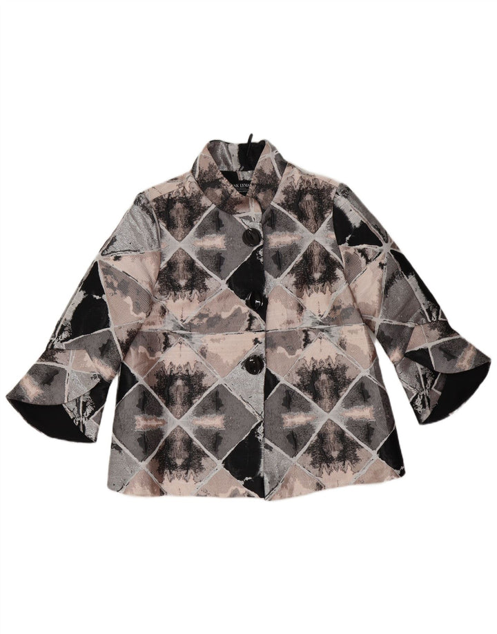 FRANK LYMAN Женский пиджак с рукавом 3/4, UK 10, маленький, разноцветный