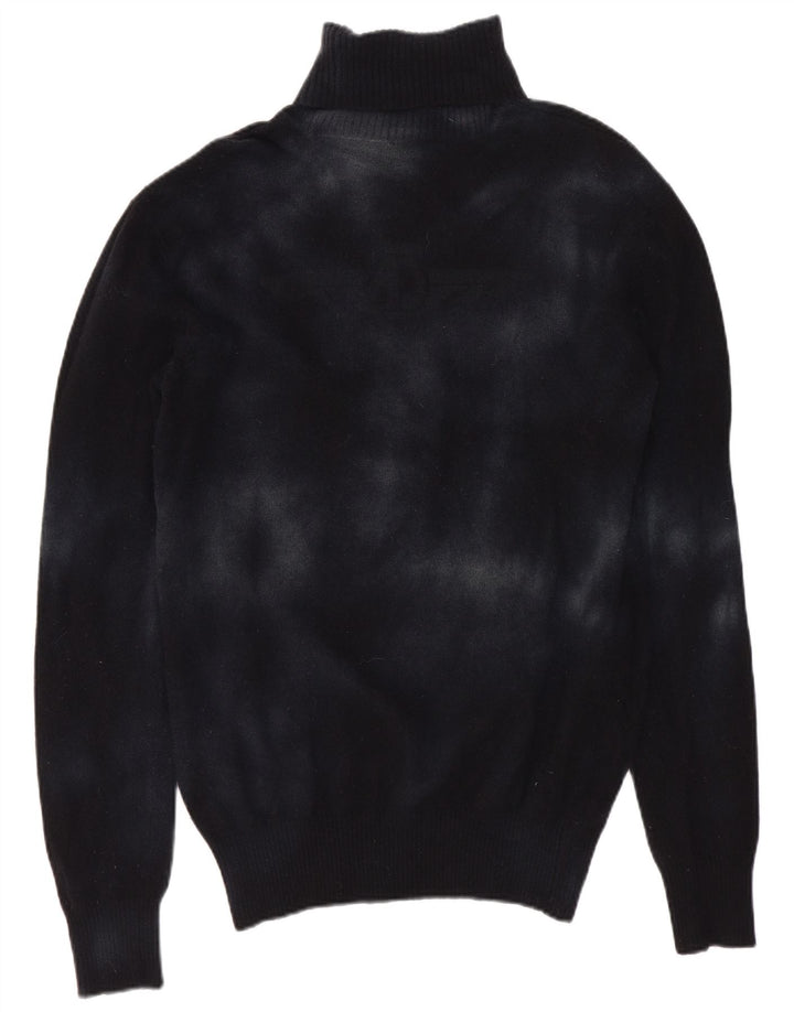 Женский джемпер с высоким воротником Armani Jeans UK 10, маленький темно-синий тай-дай