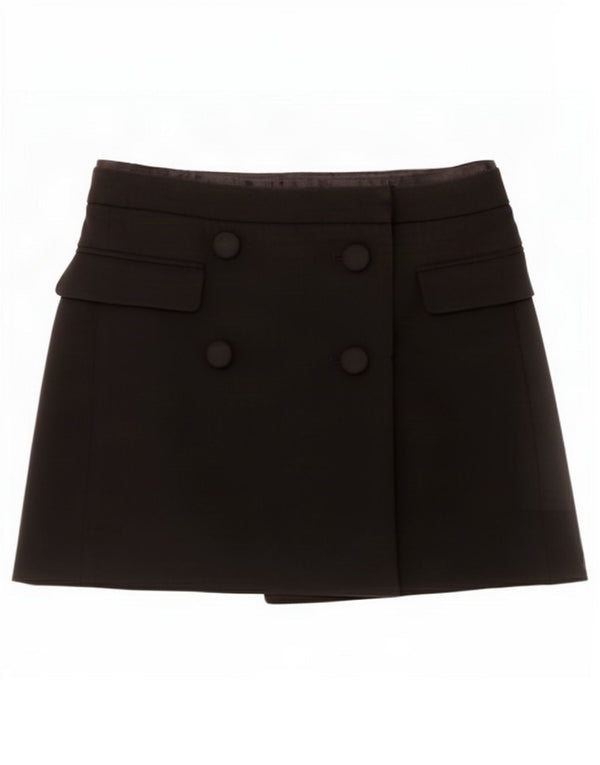 Женская мини-юбка с запахом Zara, маленькая W26, черная