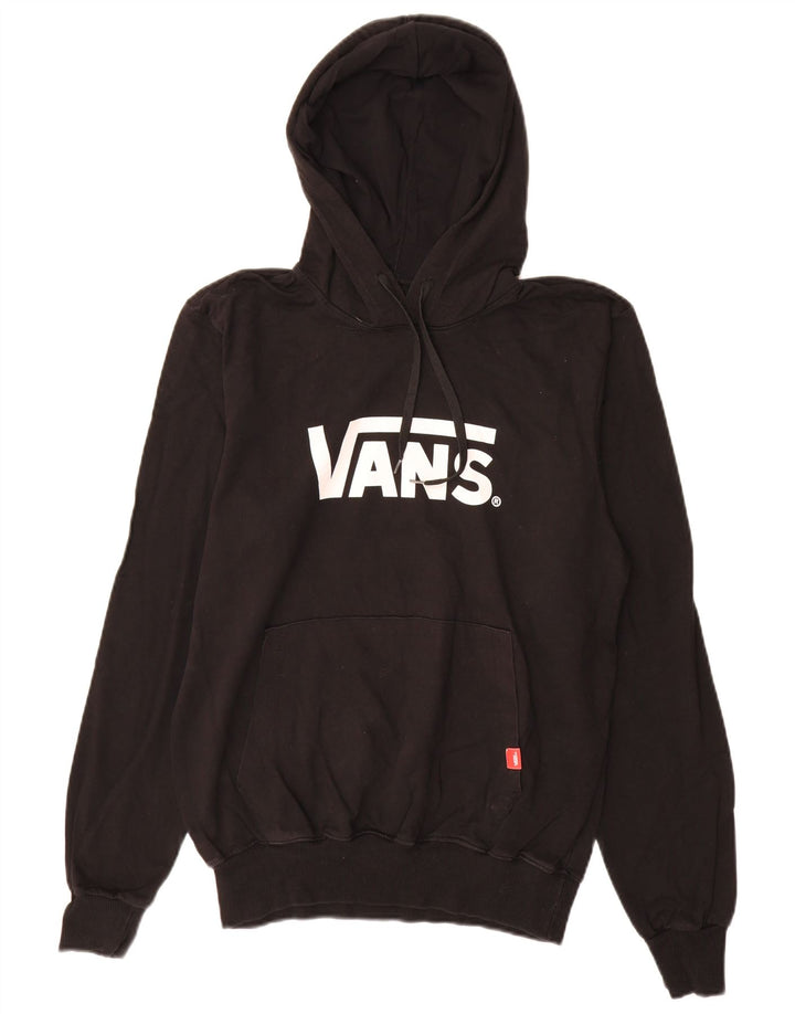 Мужской джемпер с капюшоном с рисунком Vans, большой черный, хлопковый