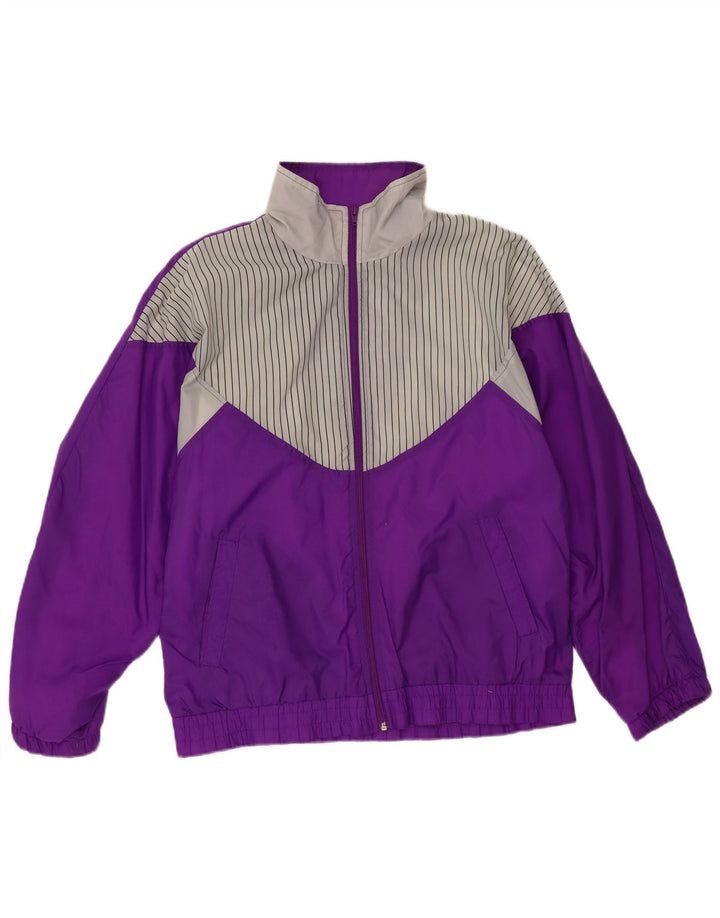 Винтажный женский спортивный костюм EU 42, большой полиамид в фиолетовую полоску