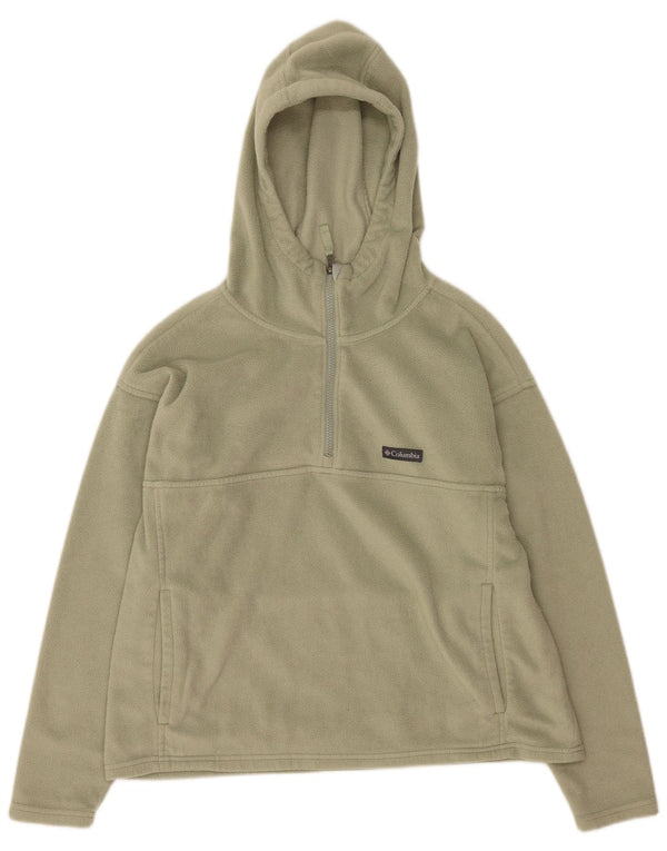 Женский флисовый джемпер большого размера с капюшоном и молнией Columbia UK 14, средний хаки