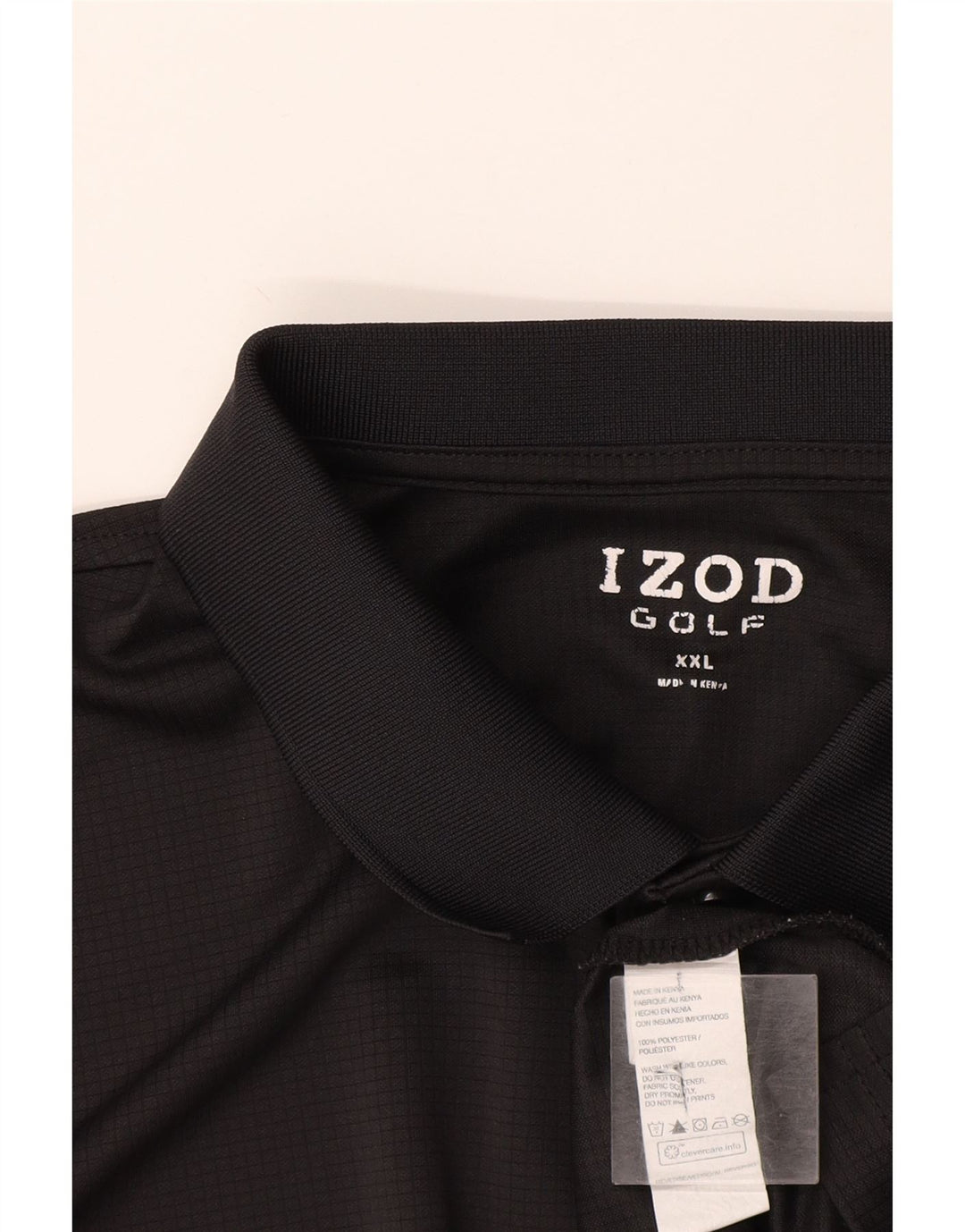 Рубашка Поло Мужская Izod 2XL Черная Полиэстер