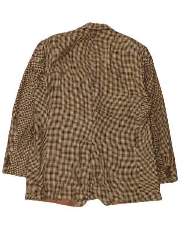 Мужской пиджак Chaps на 2 пуговицах, Великобритания 46, размер 3XL, зеленый шелк с узором «гусиные лапки»