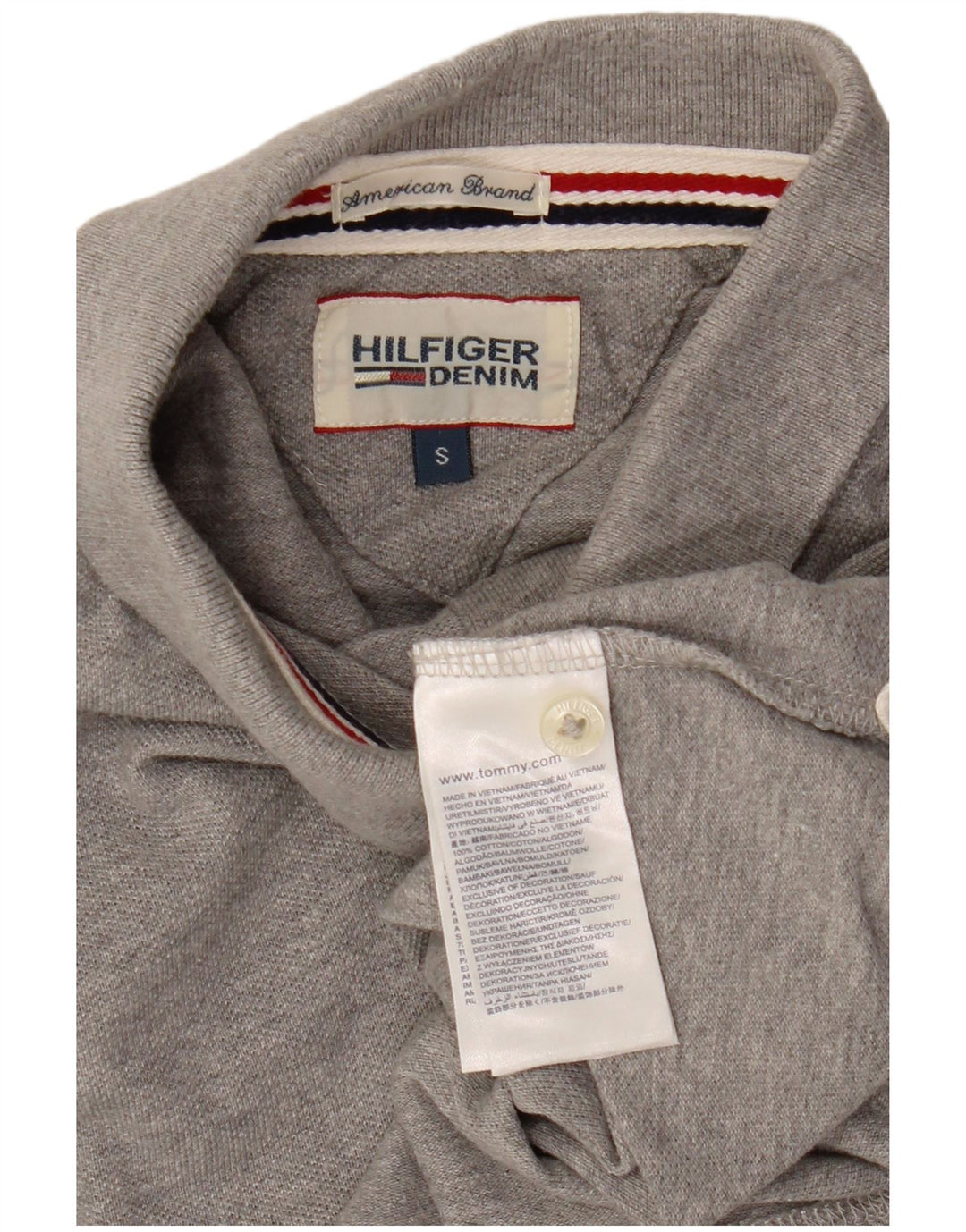 Мужская рубашка-поло TOMMY HILFIGER, маленькая серая, хлопок