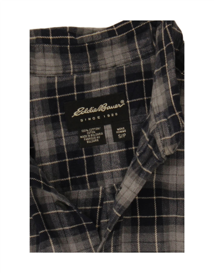 EDDIE BAUER Mens Flannel Shirt Small Grey Check Cotton Vintage Eddie Bauer and Second-Hand Eddie Bauer from Messina Hembry 