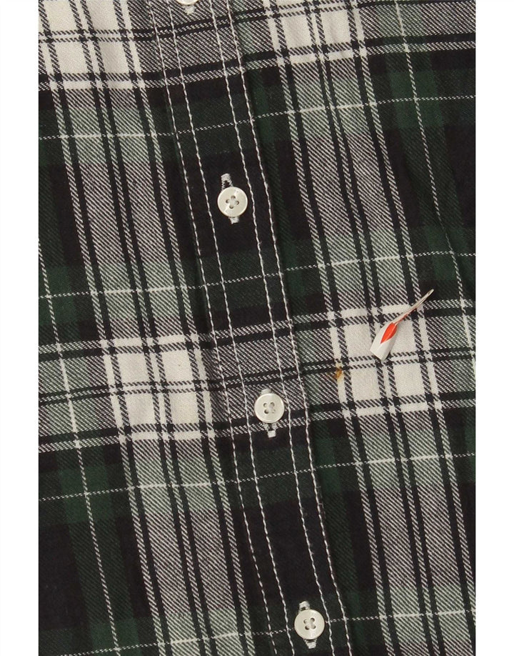 Женская фланелевая рубашка PEPE Jeans UK 14, хлопковая ткань в зеленую клетку среднего размера