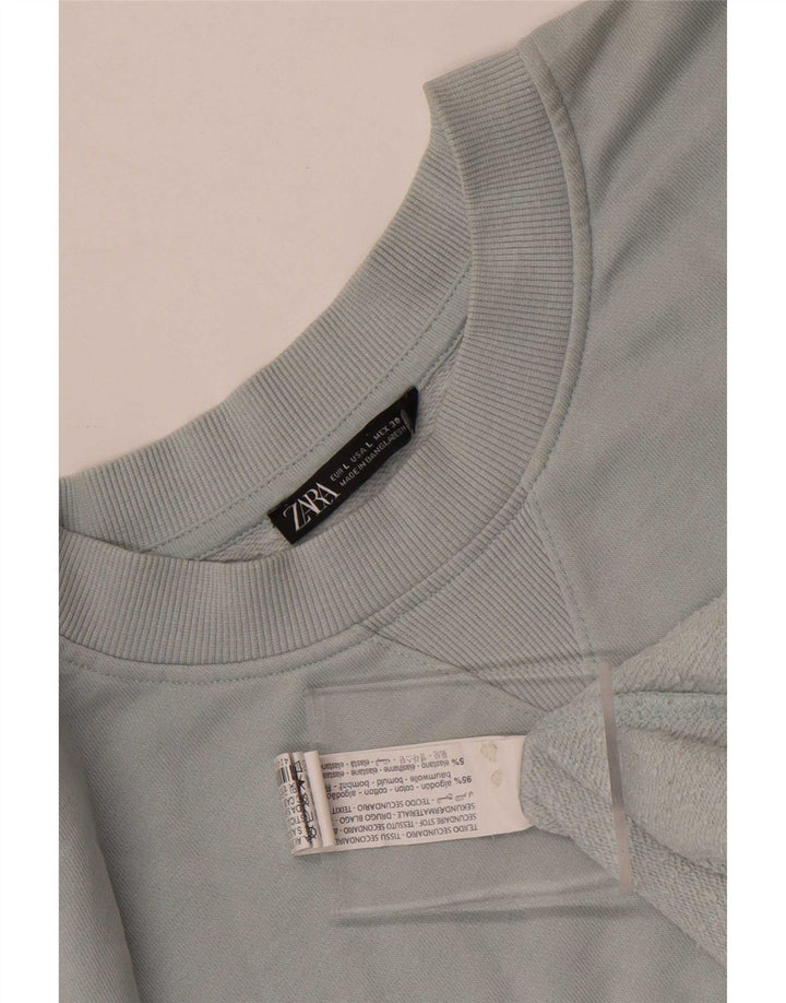 Мужской свитер Zara, большой синий хлопковый джемпер