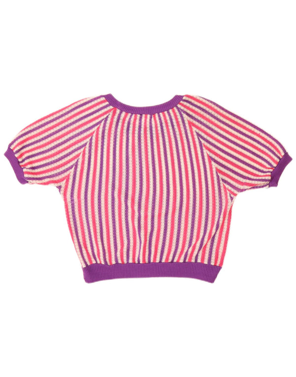 ВИНТАЖНЫЙ женский джемпер с вырезом «лодочка», Великобритания, 14, большие разноцветные полоски