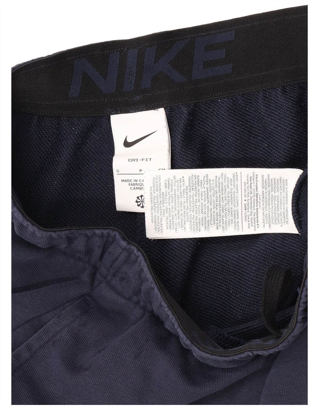 Мужские спортивные шорты Nike Dri Fit, маленькие темно-синие, хлопковые