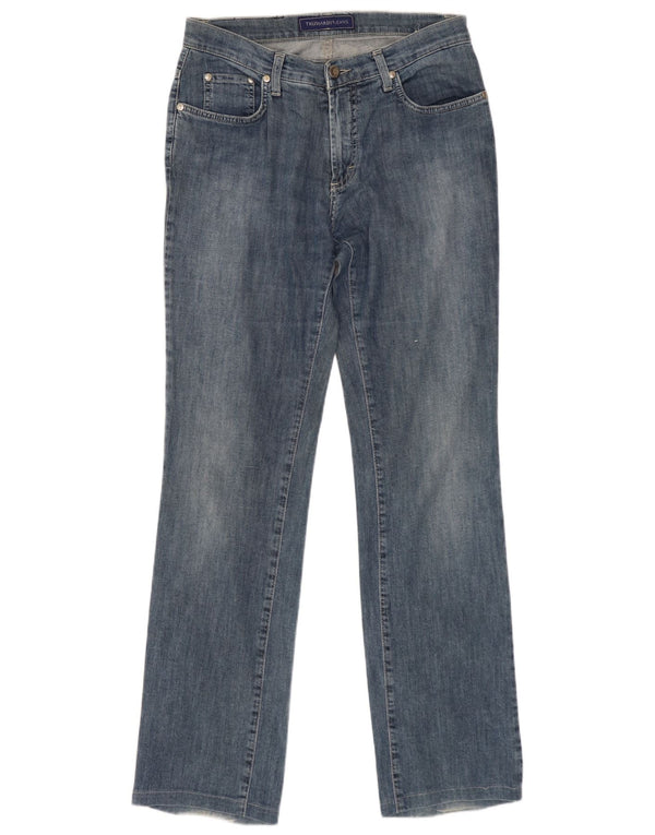TRUSSARDI Женские прямые джинсы W26 L30 синие, хлопок