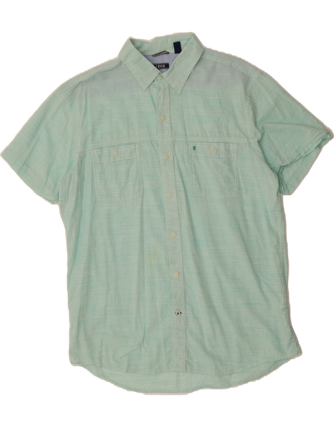 IZOD Mens Short Sleeve Shirt Large Blue Pinstripe Cotton Vintage Izod and Second-Hand Izod from Messina Hembry 