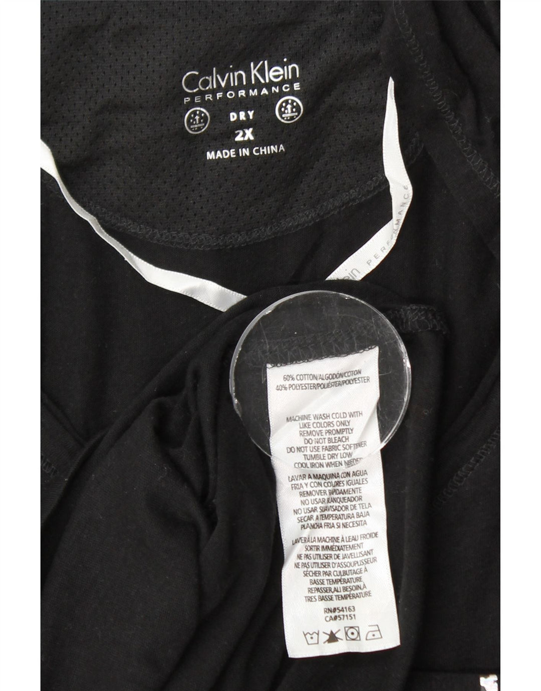 Женская футболка оверсайз с рисунком Calvin Klein Top UK 20 2XL, черный хлопок