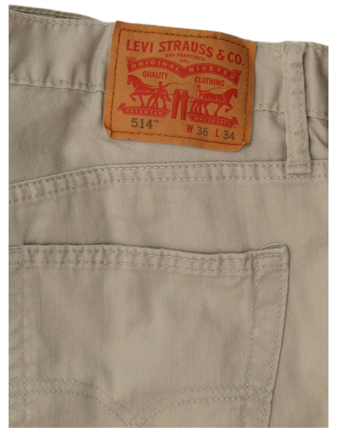 Мужские прямые джинсы Levi's 514 W36 L34 серые, хлопок
