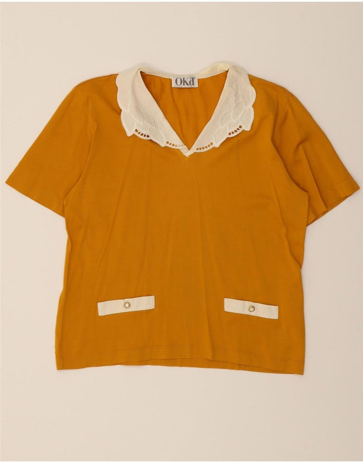 VINTAGE Womens Blouse Top IT 42 Medium Brown Cotton Vintage Vintage and Second-Hand Vintage from Messina Hembry 