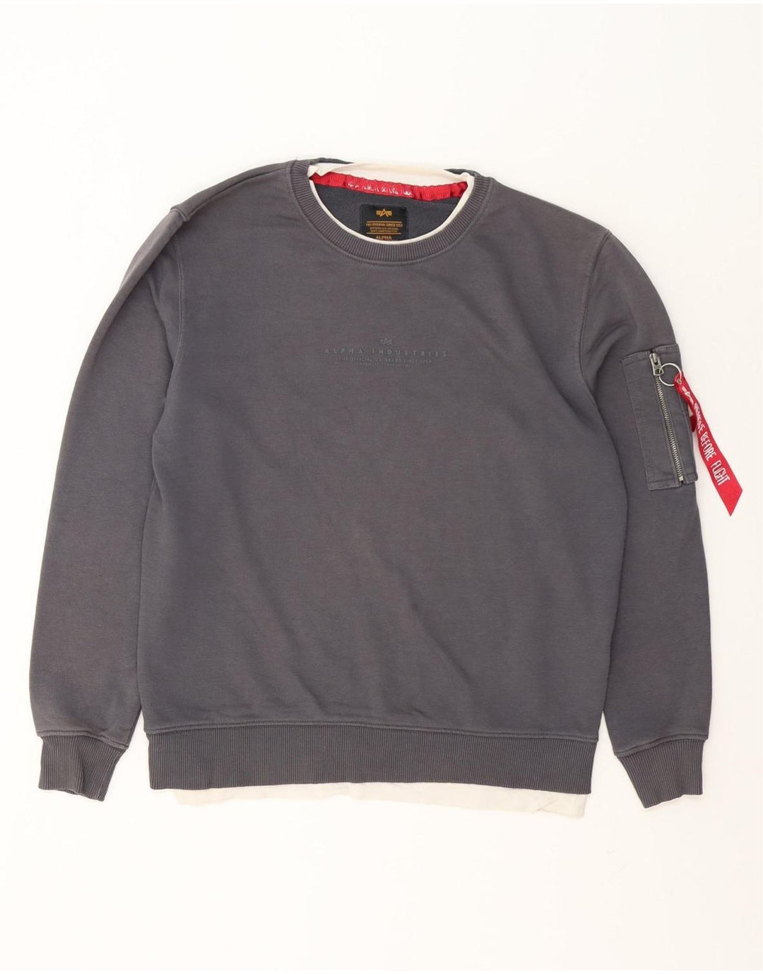Мужской свитшот с рисунком Alpha Industries, маленький серый хлопковый джемпер