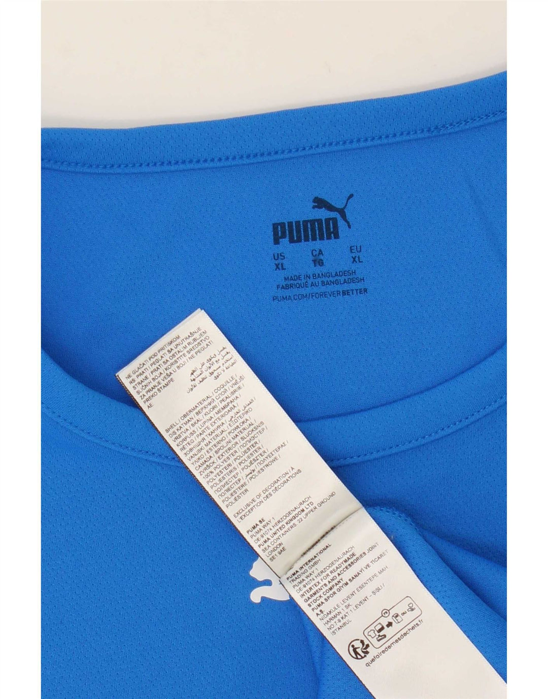 Мужская футболка Puma Top XL, синяя, полиэстер с цветными блоками