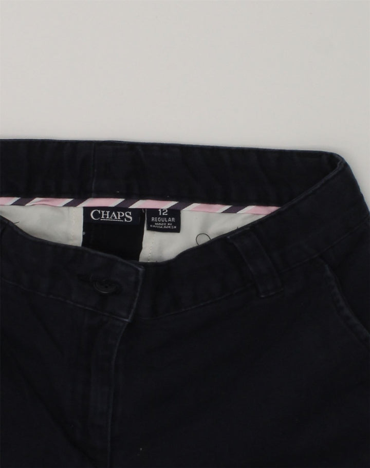 CHAPS Girls Straight Casual Trousers 11-12 Years W25 L26 Navy Blue Cotton | Vintage Chaps | Thrift | Second-Hand Chaps | Used Clothing | Messina Hembry 