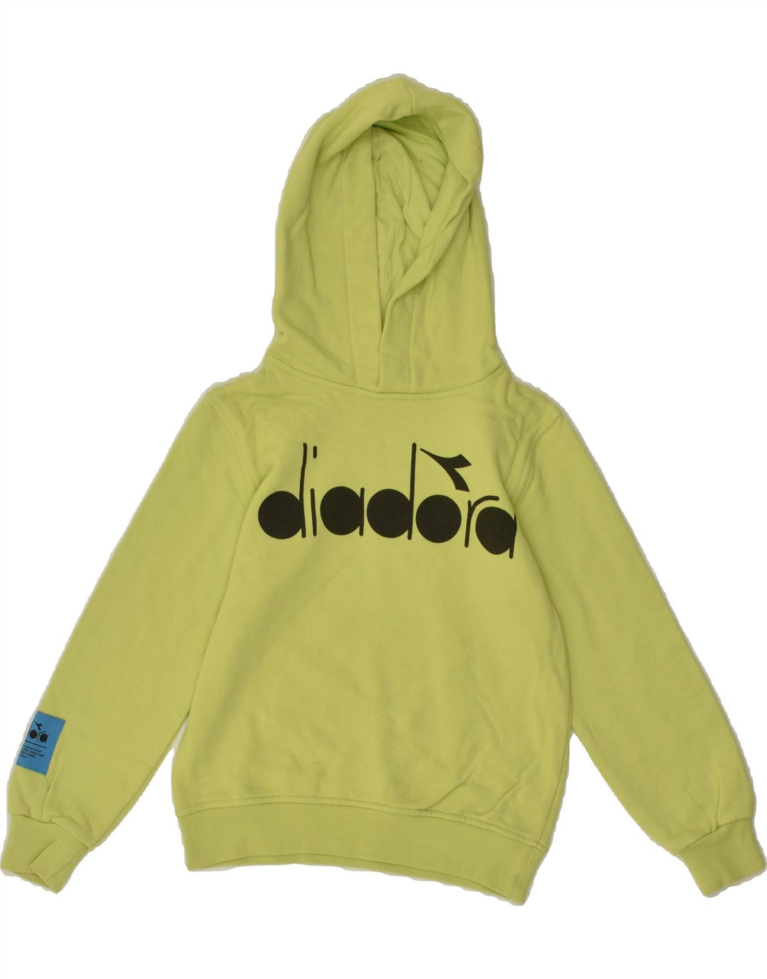 DIADORA Boys Graphic Hoodie Jumper 5-6 Years Green Cotton | Vintage Diadora | Thrift | Second-Hand Diadora | Used Clothing | Messina Hembry 