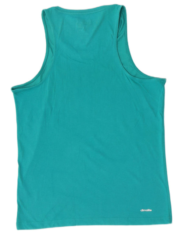 Adidas Mens Climalite Graphic Vest Top Medium Бирюзовый Хлопок