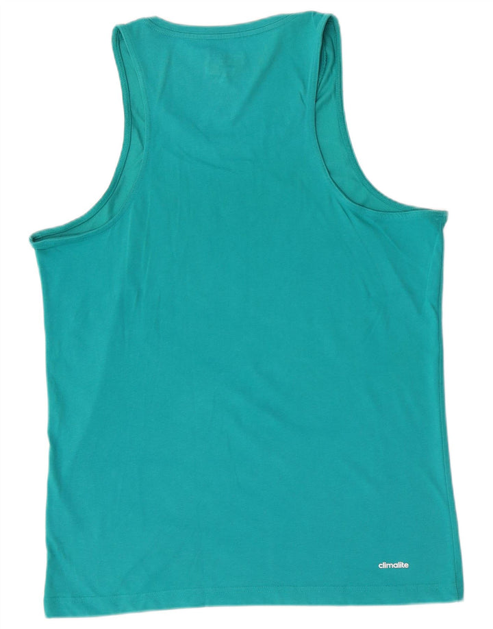 Adidas Mens Climalite Graphic Vest Top Medium Бирюзовый Хлопок