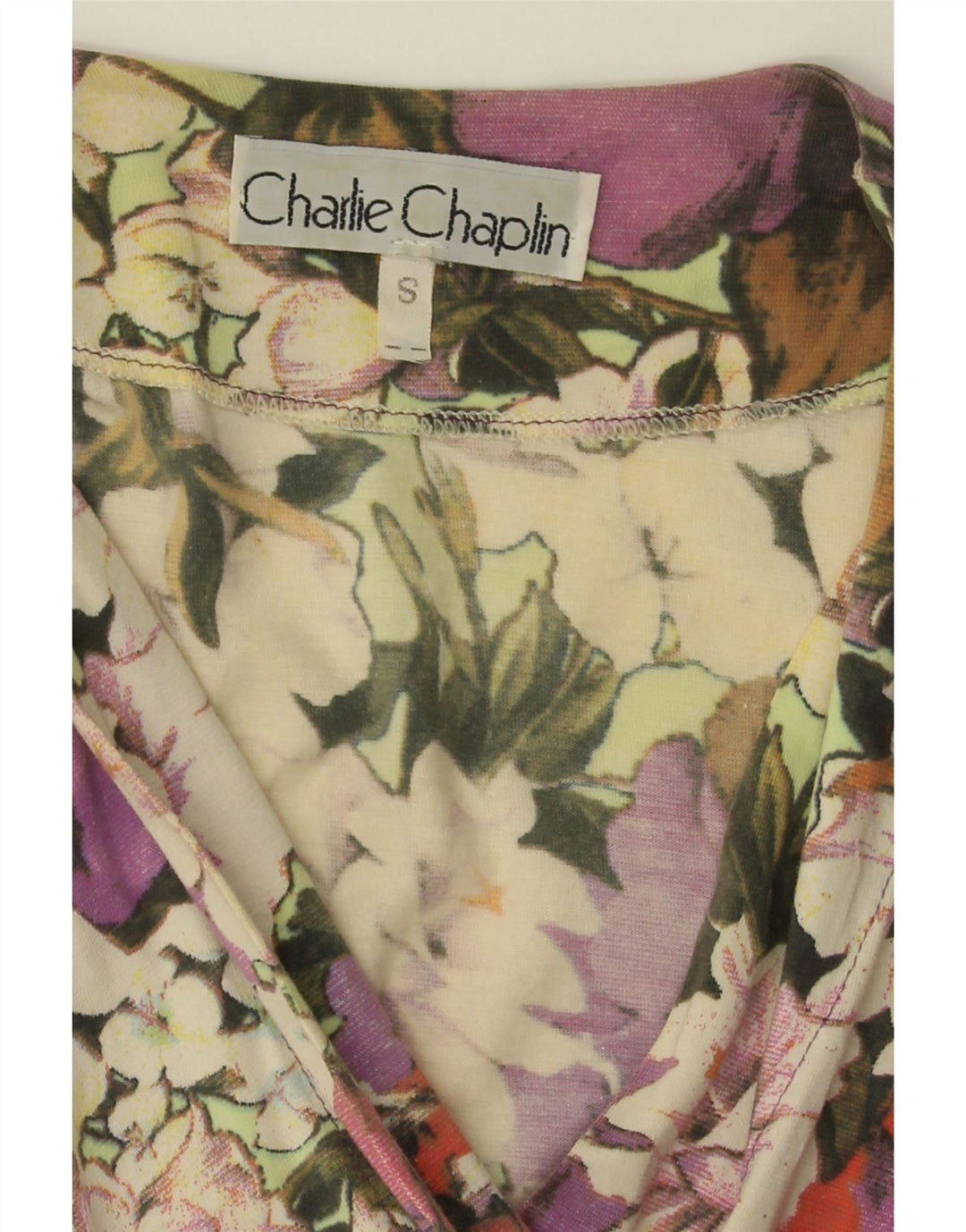 VINTAGE Womens 3/4 Sleeve Bodysuit UK 8 Small Multicoloured Floral Vintage Vintage and Second-Hand Vintage from Messina Hembry 