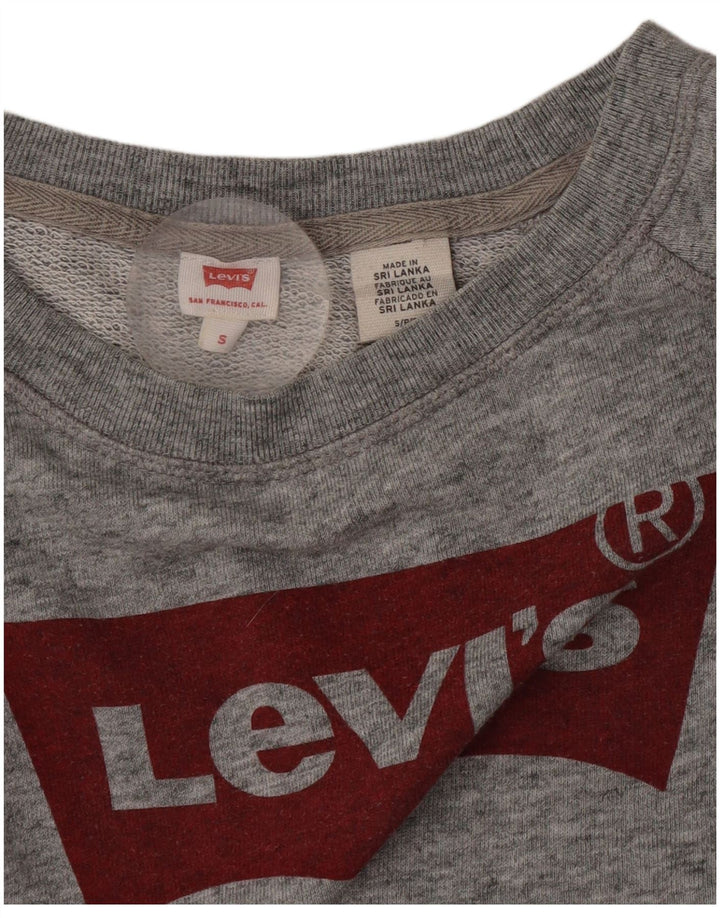 Женский укороченный джемпер оверсайз Levi's UK 10, маленький серый в крапинку