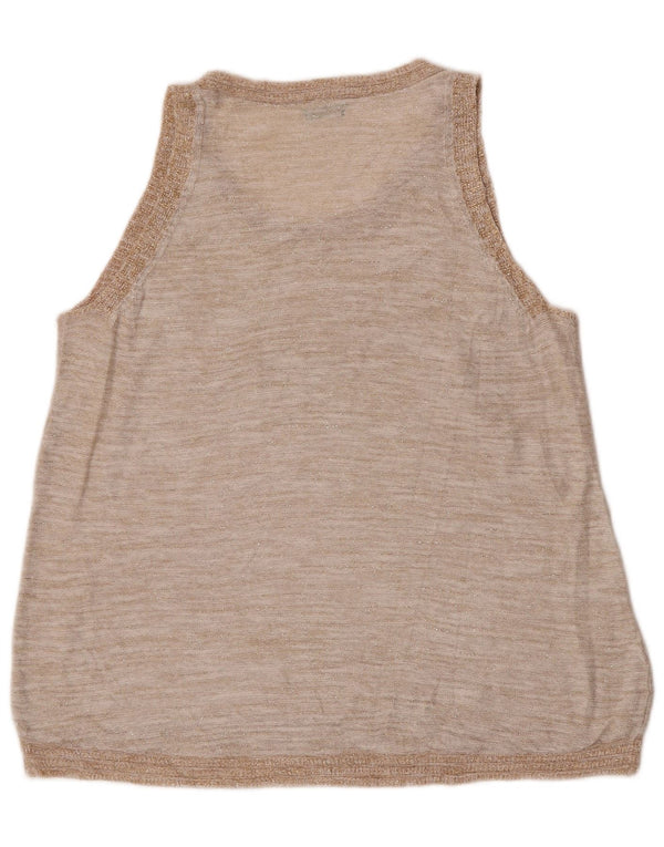 Женская майка Benetton Vest UK 14, средний бежевый лен