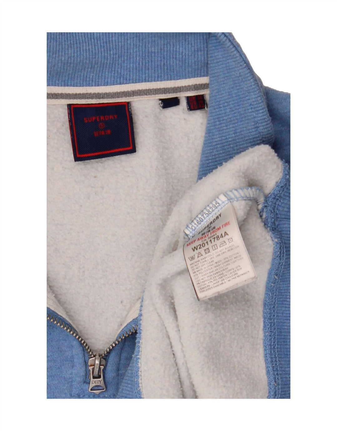 SUPERDRY Womens Oversized Crop Sweatshirt Jumper UK 14 Large Blue Cotton Vintage Superdry and Second-Hand Superdry from Messina Hembry 