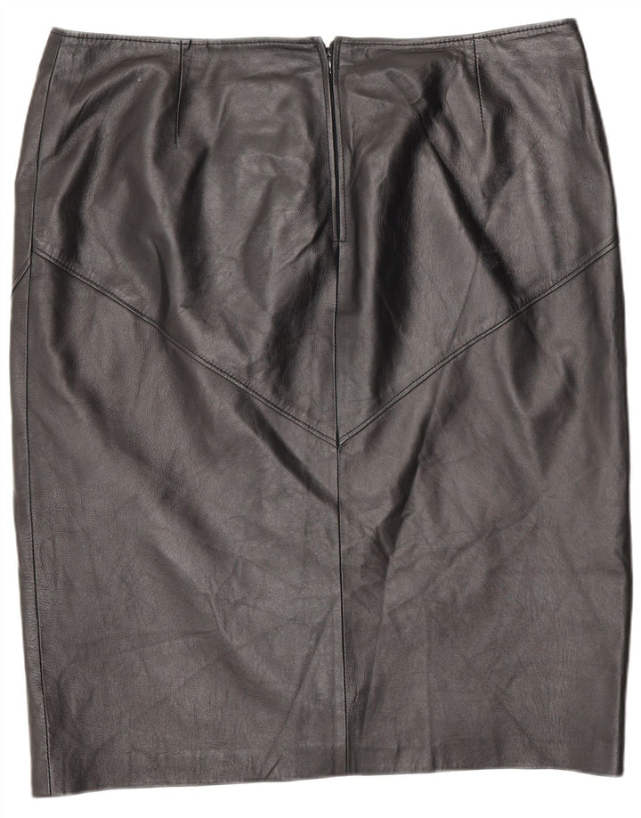 Винтажная женская кожаная юбка W42 3XL, черная