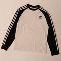 Мужской топ Adidas с длинным рукавом, средний белый, хлопок с цветными блоками