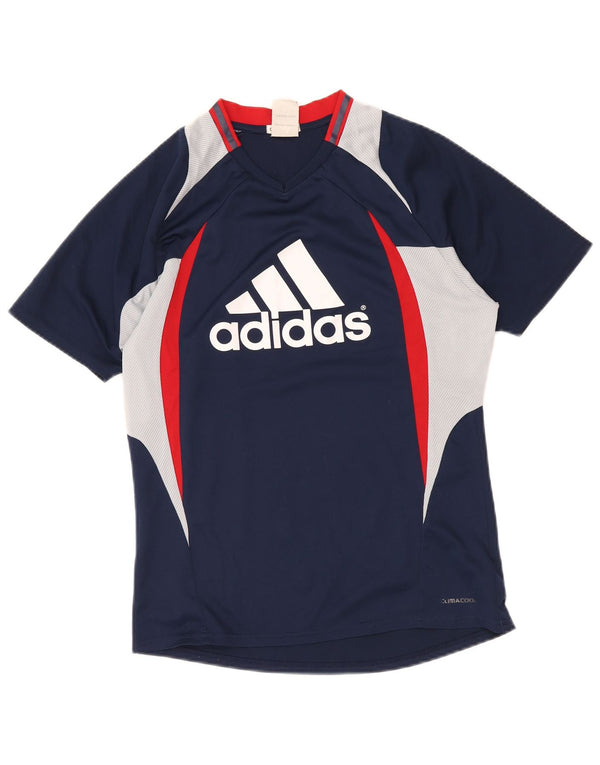 Adidas Mens Climacool T-Shirt Top Small Navy Blue Colourblock Sports