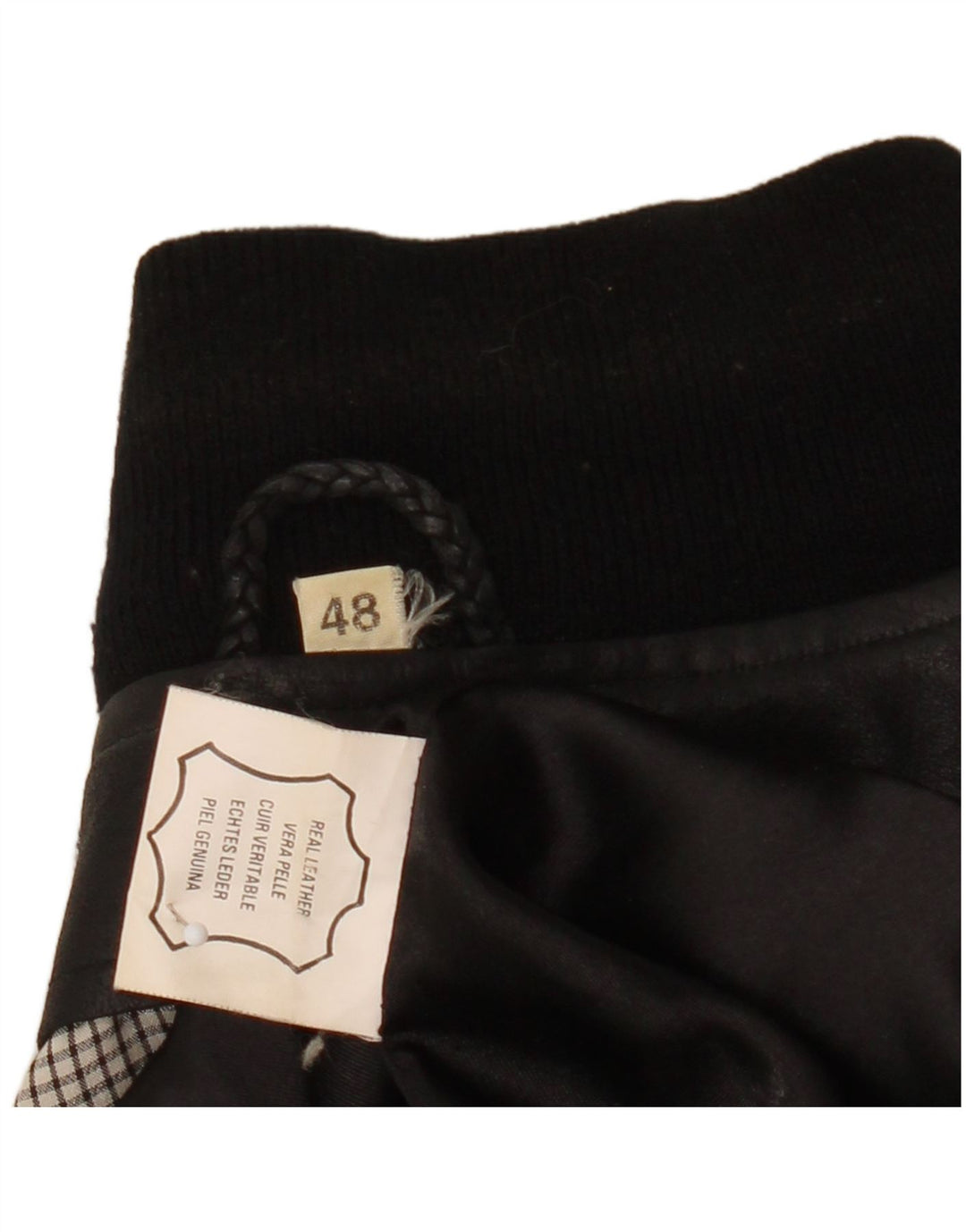 Винтажная мужская кожаная куртка IT 48 Medium Black