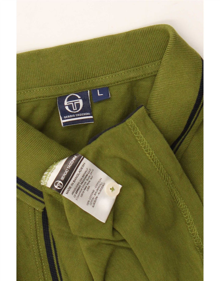 Мужская рубашка-поло Sergio Tacchini, хлопок цвета хаки, большой размер