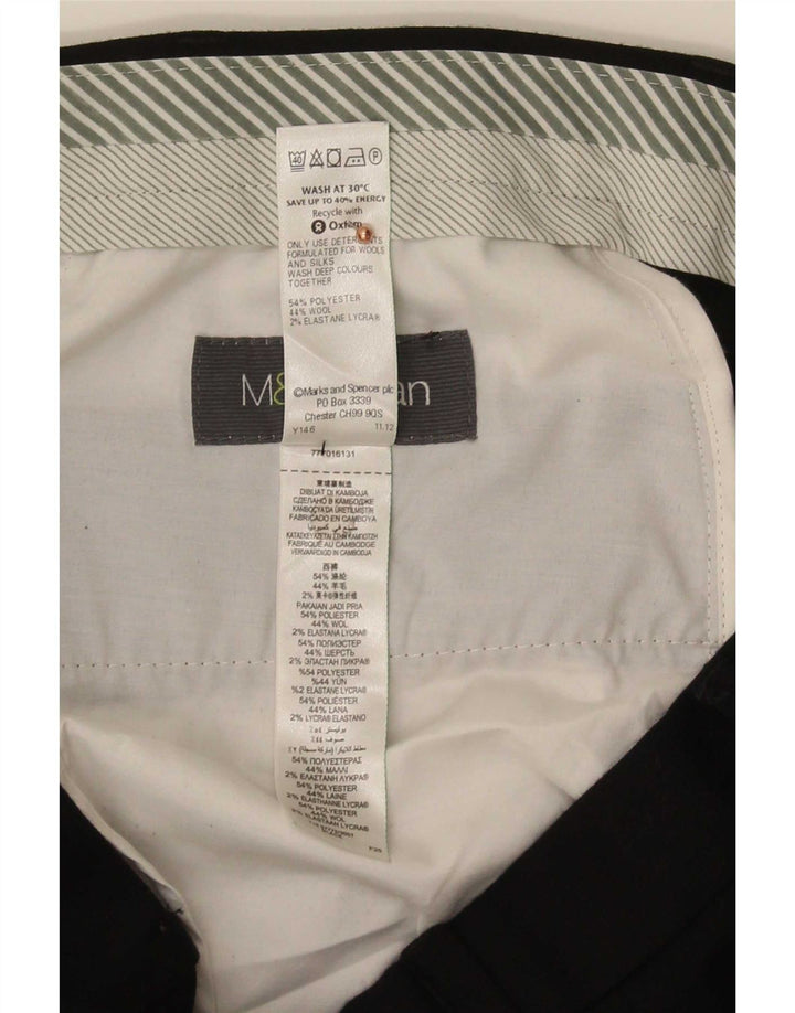 Мужские прямые костюмные брюки Marks & Spencer W34 L33 черные из полиэстера