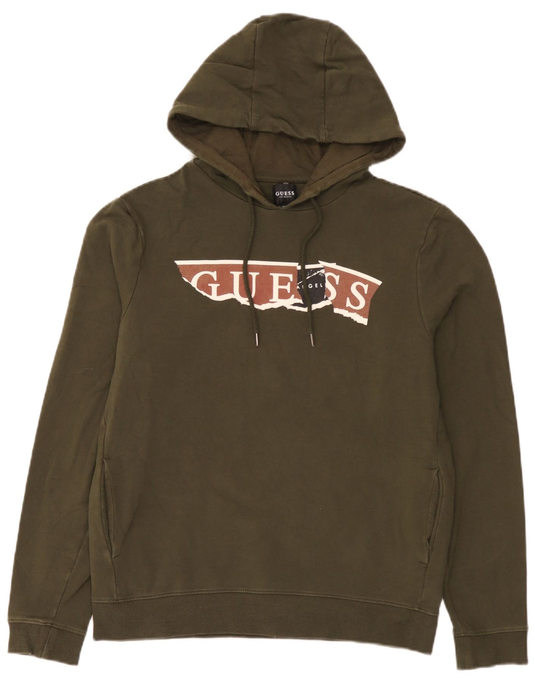 Мужской джемпер с капюшоном Guess, цвет хаки, хлопок