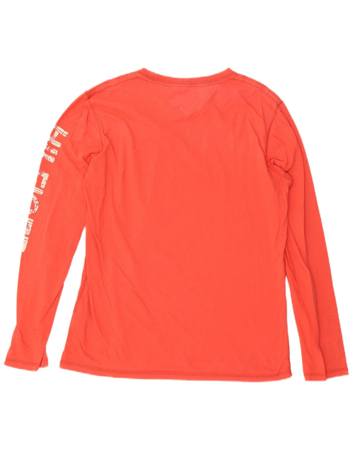 Мужской топ с рисунком Tommy Hilfiger, длинный рукав, красный хлопок, размер XL