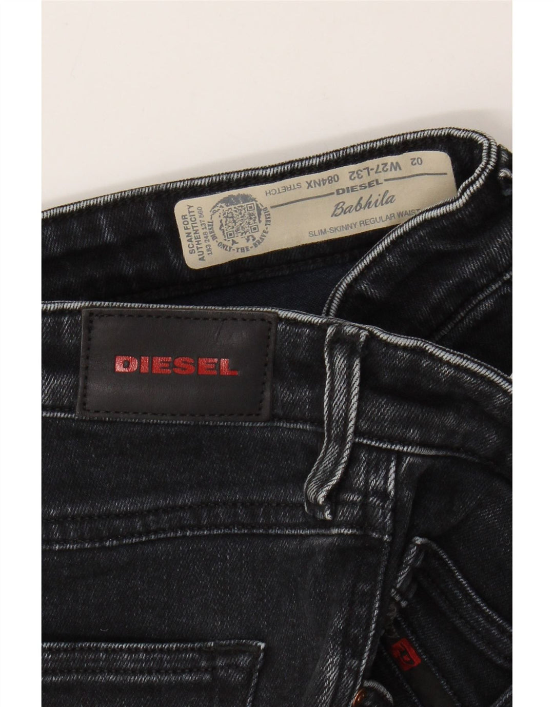 Женские узкие джинсы скинни DIESEL Babhila Regular Fit W27 L27, черный хлопок