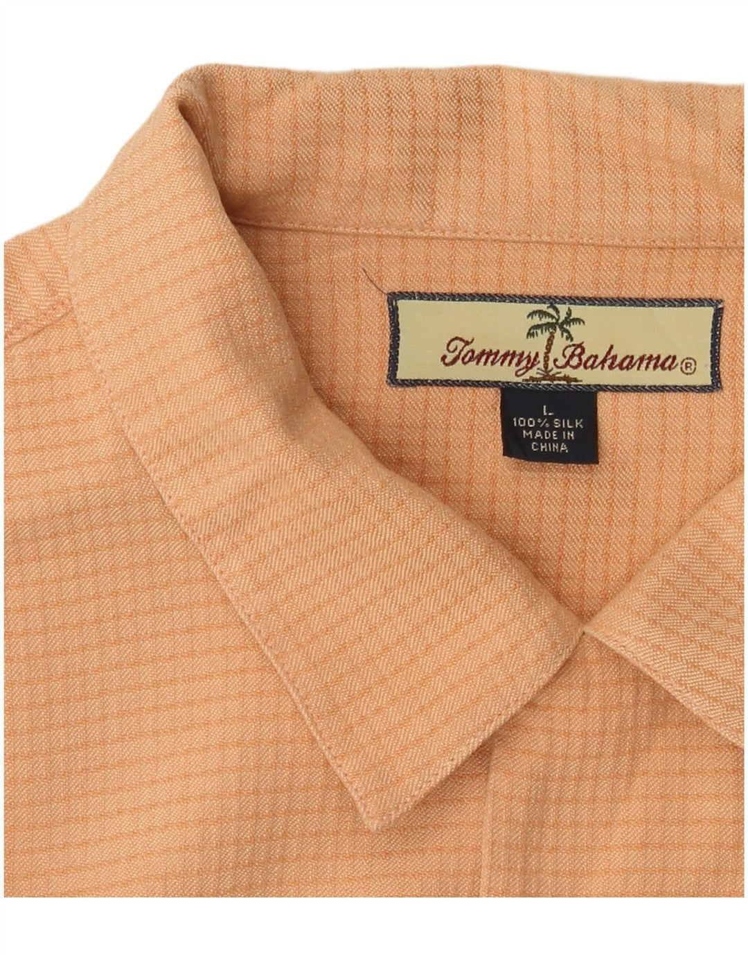 Мужская рубашка с коротким рукавом Tommy Bahama, большая оранжевая шелковая клетка